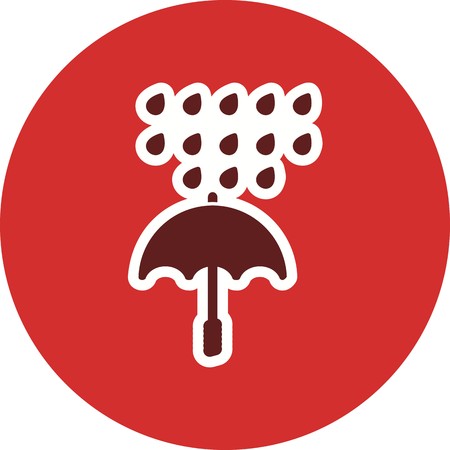 Umbrella And Rain Vector Icon For Personal And Commercial Use.のイラスト素材