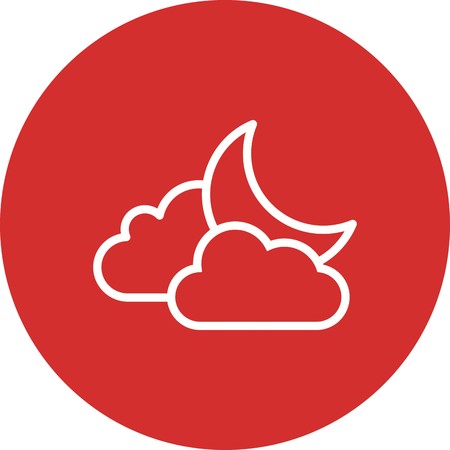 Cloud And Moon Vector Icon For Personal And Commercial Use.............のイラスト素材