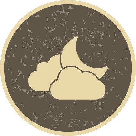 Cloud And Moon Vector Icon For Personal And Commercial Use.............のイラスト素材