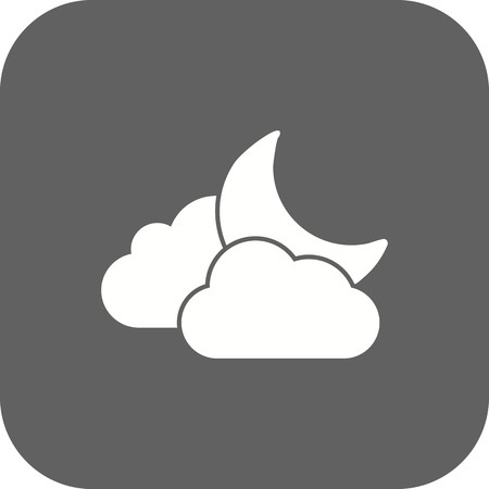 Cloud And Moon Vector Icon For Personal And Commercial Use.............のイラスト素材