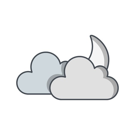 Cloud And Moon Vector Icon For Personal And Commercial Use.............のイラスト素材