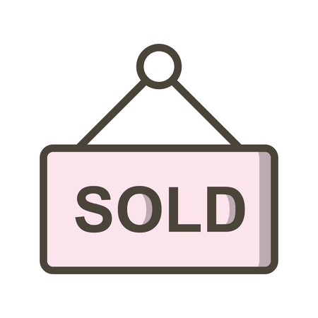 Sold Vector Icon Sign Icon Vector Illustration For Personal And Commercial Use...Clean Look Trendy Icon...のイラスト素材