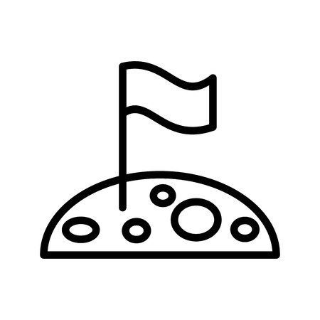 Flag At Moon Vector Icon Sign Icon Vector Illustration For Personal And Commercial Use...Clean Look Trendy Icon...のイラスト素材