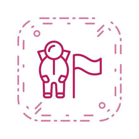 Man With Flag Vector Icon Sign Icon Vector Illustration For Personal And Commercial Use...Clean Look Trendy Icon...のイラスト素材