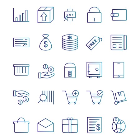 E-commerce Vector Icon Setのイラスト素材