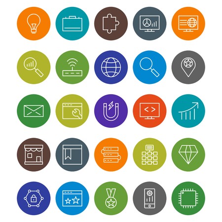 SEO Optimization And Marketing Vector Icons Setのイラスト素材