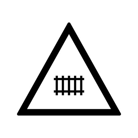 Vector Level crossing (with gate) Road Sign Iconのイラスト素材