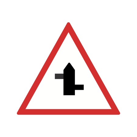 Vector Minor cross roads from left to right Road Sign Iconのイラスト素材