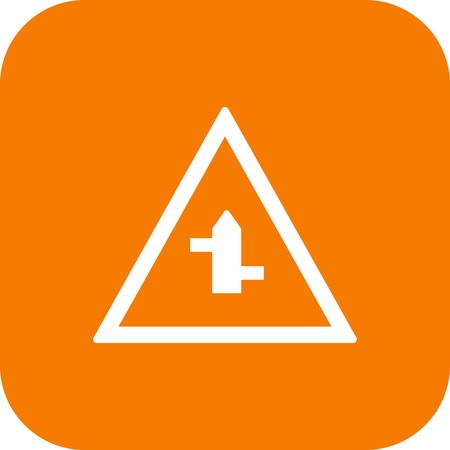 Vector Minor cross roads from left to right Road Sign Iconのイラスト素材