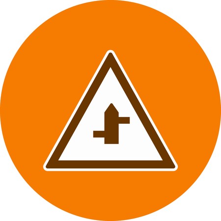 Vector Minor Cross Roads From Right To Left Road Sign Iconのイラスト素材