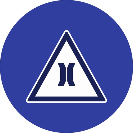 Vector Narrow bridge Road Sign Iconのイラスト素材