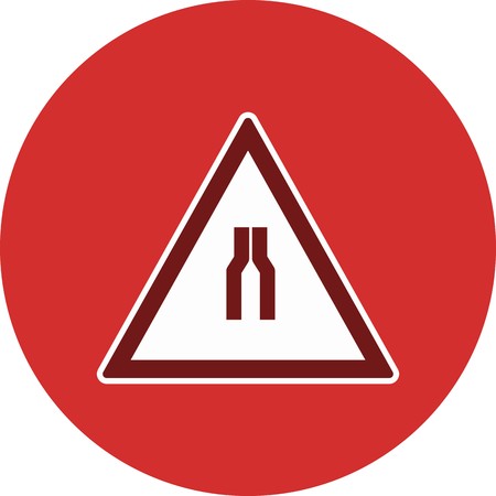 Vector Road narrows on both side Road Sign Iconのイラスト素材