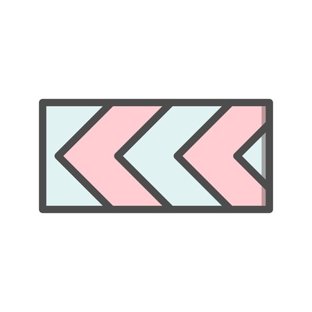 Vector Sharp deviation of route to left Road Sign Iconのイラスト素材