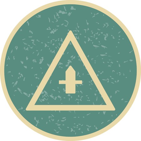 Vector Minor Cross Road Sign Iconのイラスト素材