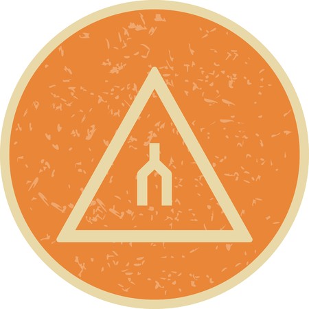 Vector Dual carriageway ends Road Sign Iconのイラスト素材