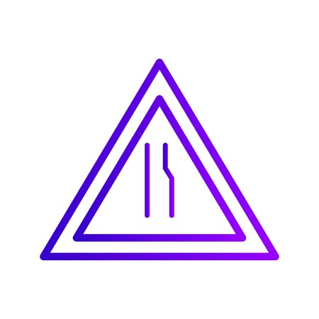 Vector Road narrows on right Road Sign Iconのイラスト素材