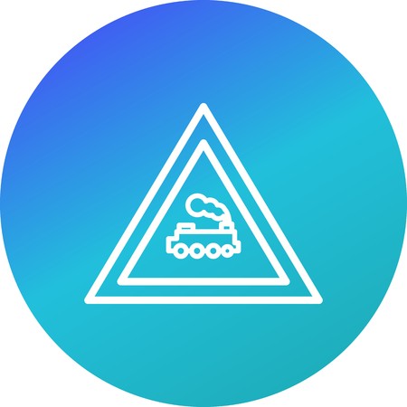 Vector Level crossing Train Road Sign Iconのイラスト素材