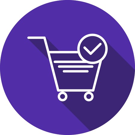 Vector Verified Cart Items Iconのイラスト素材