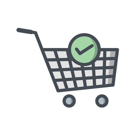 Vector Verified Cart Items Iconのイラスト素材