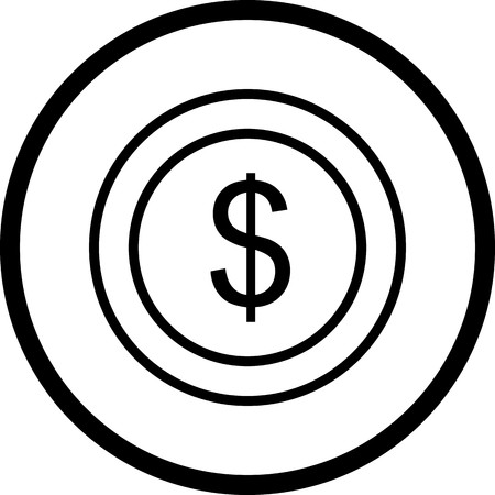 Vector Dollars Coin Iconのイラスト素材