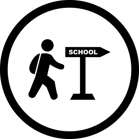 Vector Walking to School Iconのイラスト素材