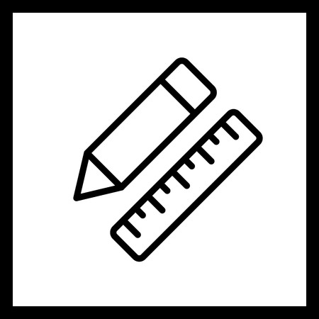 Vector Pencil & Ruler Iconのイラスト素材