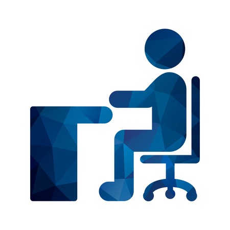 Vector Sitting on Desk Iconのイラスト素材