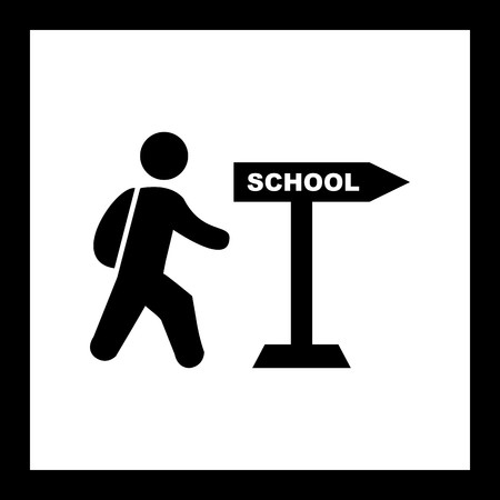 Vector Walking to School Iconのイラスト素材