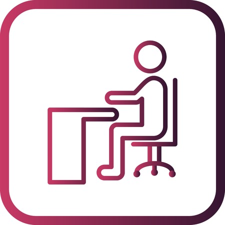 Vector Sitting on Desk Iconのイラスト素材