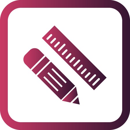 Vector Pencil & Ruler Iconのイラスト素材