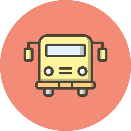 Vector School bus Iconのイラスト素材