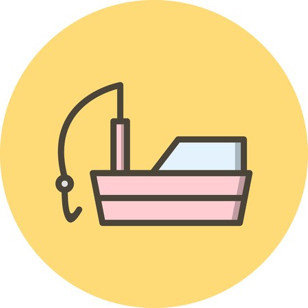 Vector Fishing Boat Iconのイラスト素材