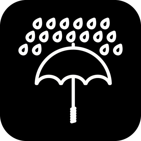 Vector Umbrella And Rain Iconのイラスト素材