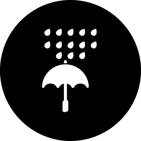 Vector Umbrella And Rain Iconのイラスト素材