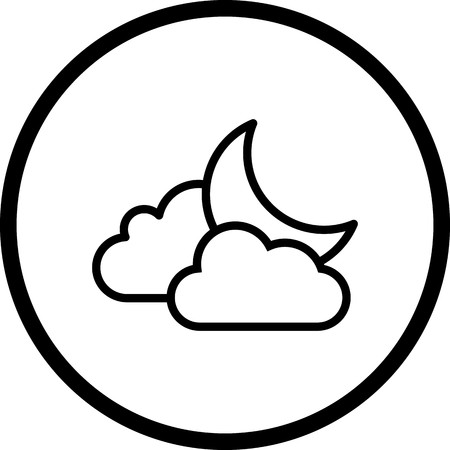 Vector Cloud And Moon Iconのイラスト素材