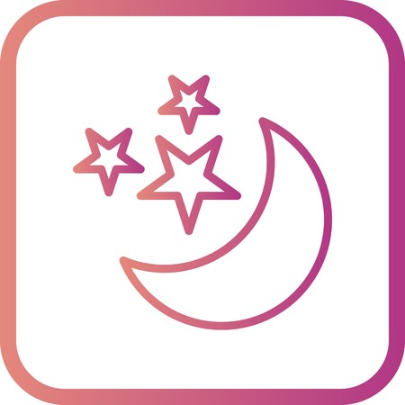 Vector Moon And stars Iconのイラスト素材
