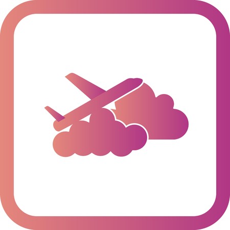Vector Plane cloud Iconのイラスト素材
