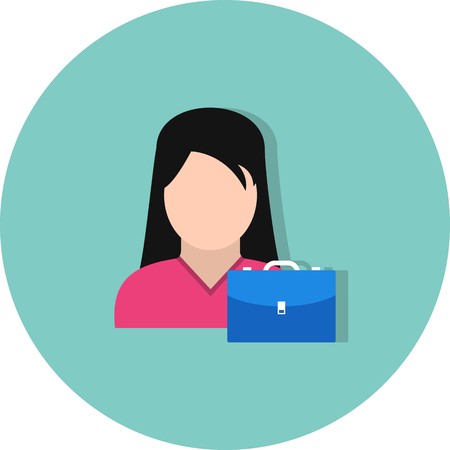 Vector Women With Briefcase Iconのイラスト素材