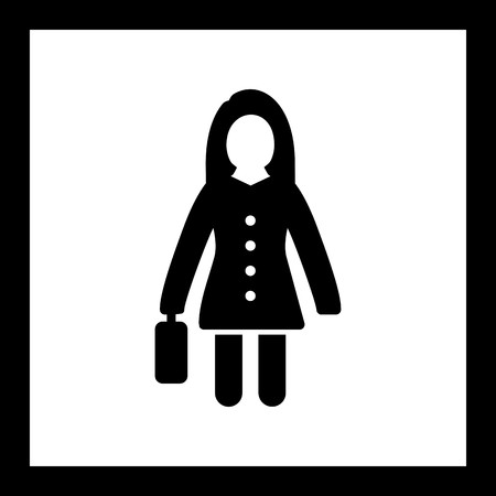 Vector Women With Briefcase Iconのイラスト素材