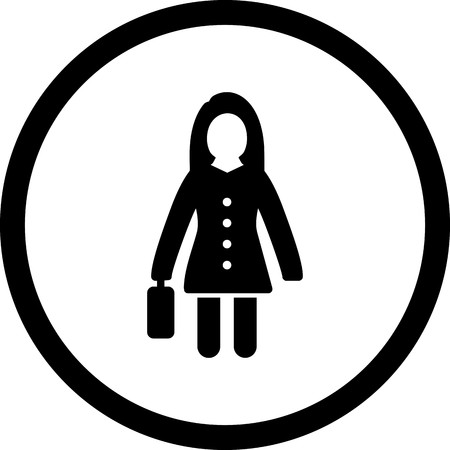 Vector Women With Briefcase Iconのイラスト素材