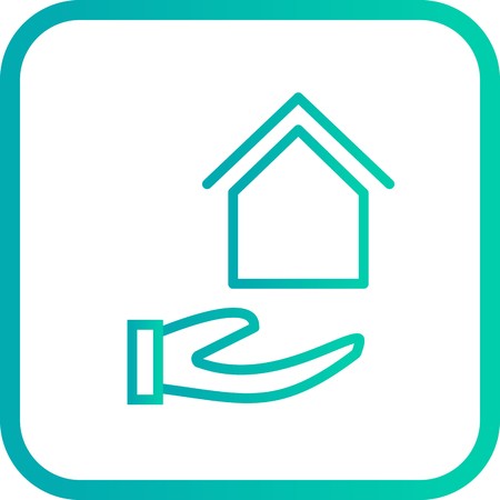 Vector House on Hand Iconのイラスト素材