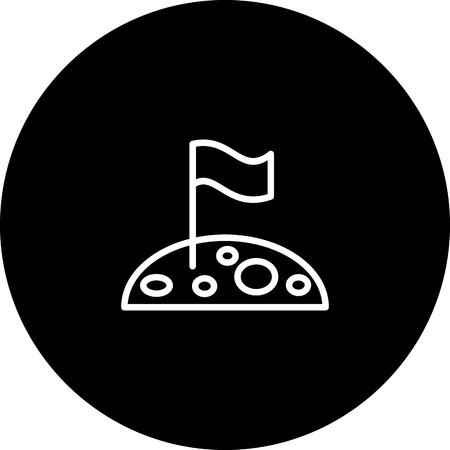 Vector Flag At Moon Iconのイラスト素材