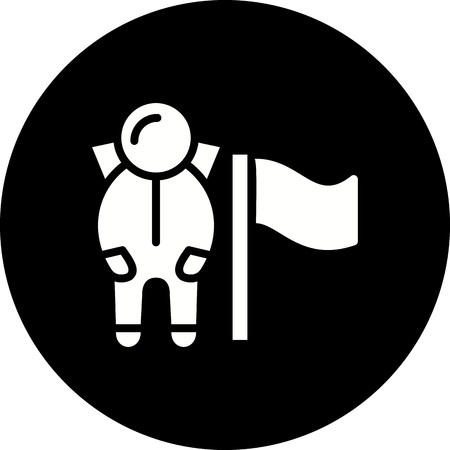 Vector Man With Flag Iconのイラスト素材