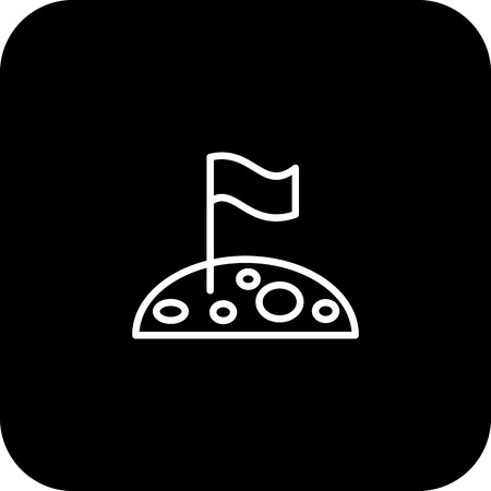 Vector Flag At Moon Iconのイラスト素材