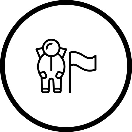 Vector Man With Flag Iconのイラスト素材