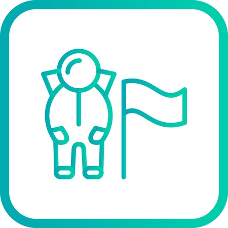 Vector Man With Flag Iconのイラスト素材