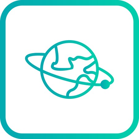 Vector Orbit Around the Earth Iconのイラスト素材
