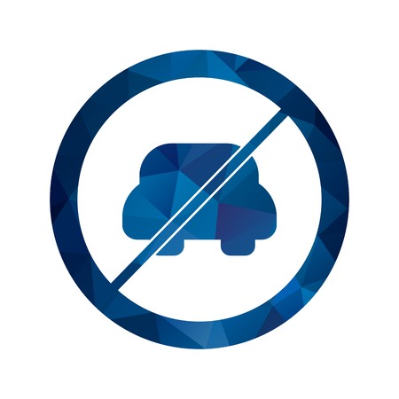 Vector No entry for motor vehicle Iconのイラスト素材