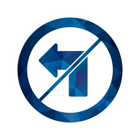 Vector No left turn Iconのイラスト素材