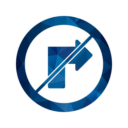 Vector No right turn Iconのイラスト素材